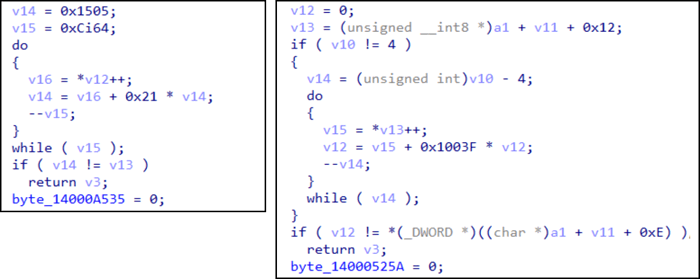 Winnti RootkitのNDISバージョンの比較(0x19012317)